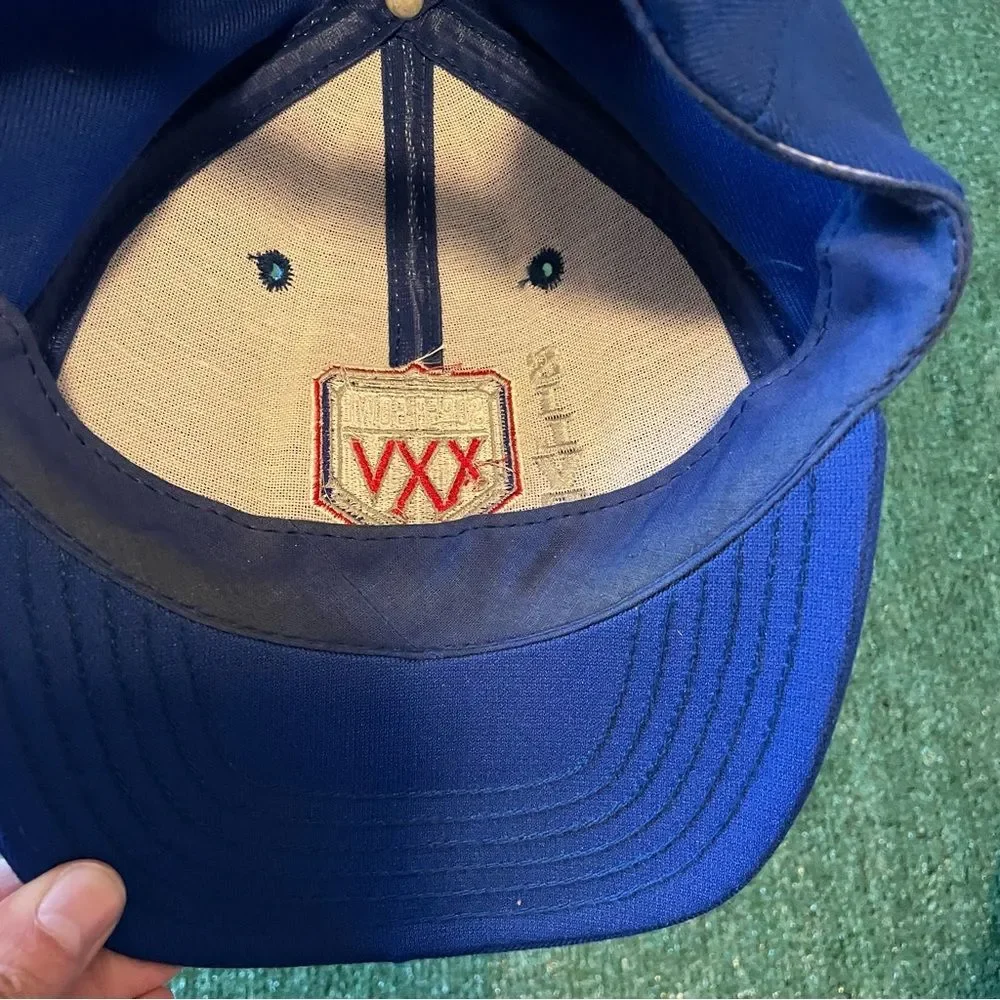 Vintage 90s 1991 Super Bowl XXV 25 NFL Snapback Hat Cap Silver Anniversary Blue